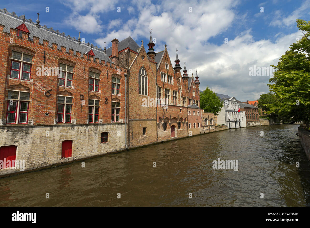 Steenhouwersdijk, Brügge, Belgien. Landmark Häuser am Kanal im "Venedig des Nordens" Stockfoto