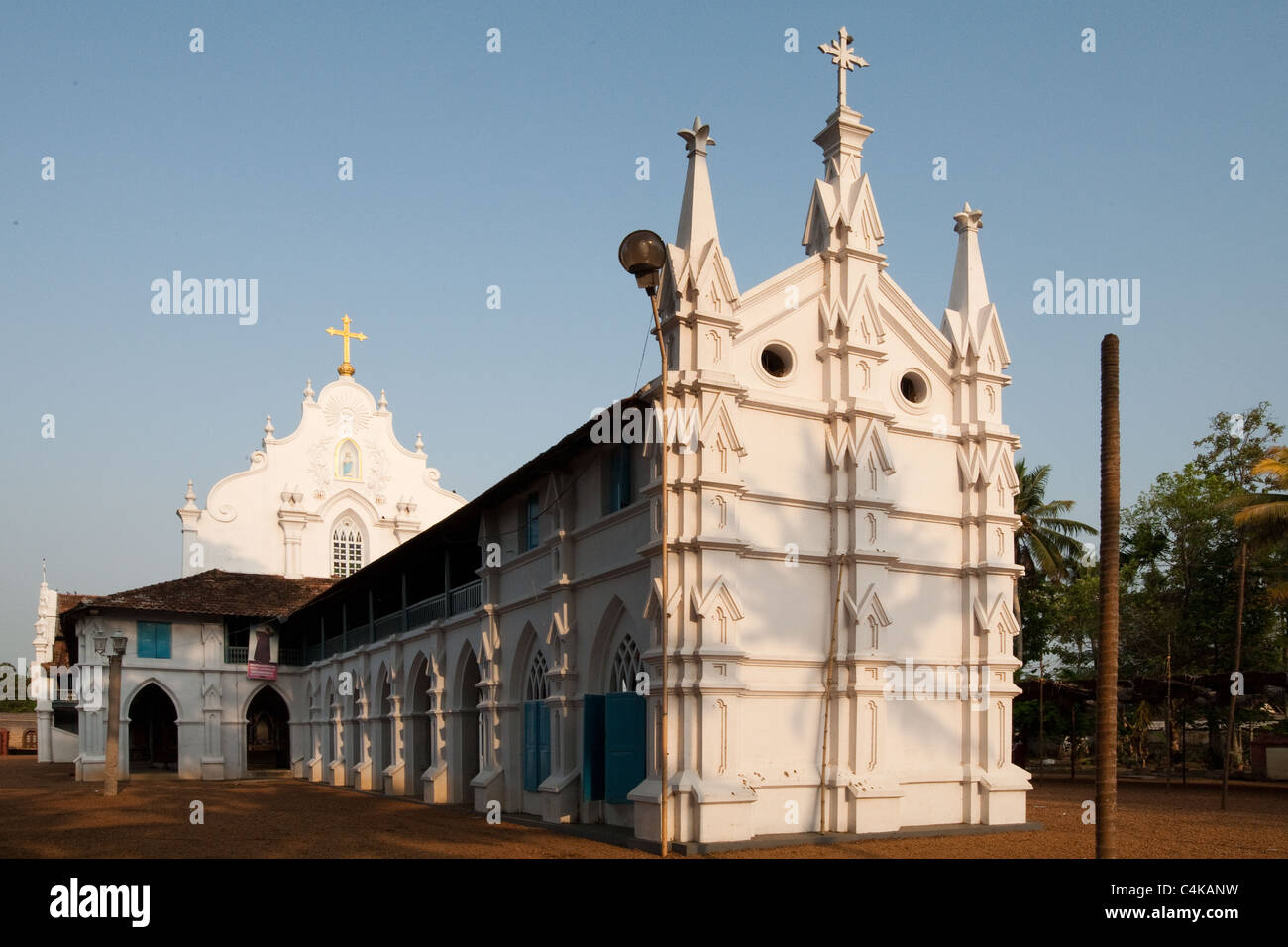 St. Mary's Champakulum Kirche, Valia Palli, backwaters von Alappuzha (Alleppey), Kerala, Indien Stockfoto