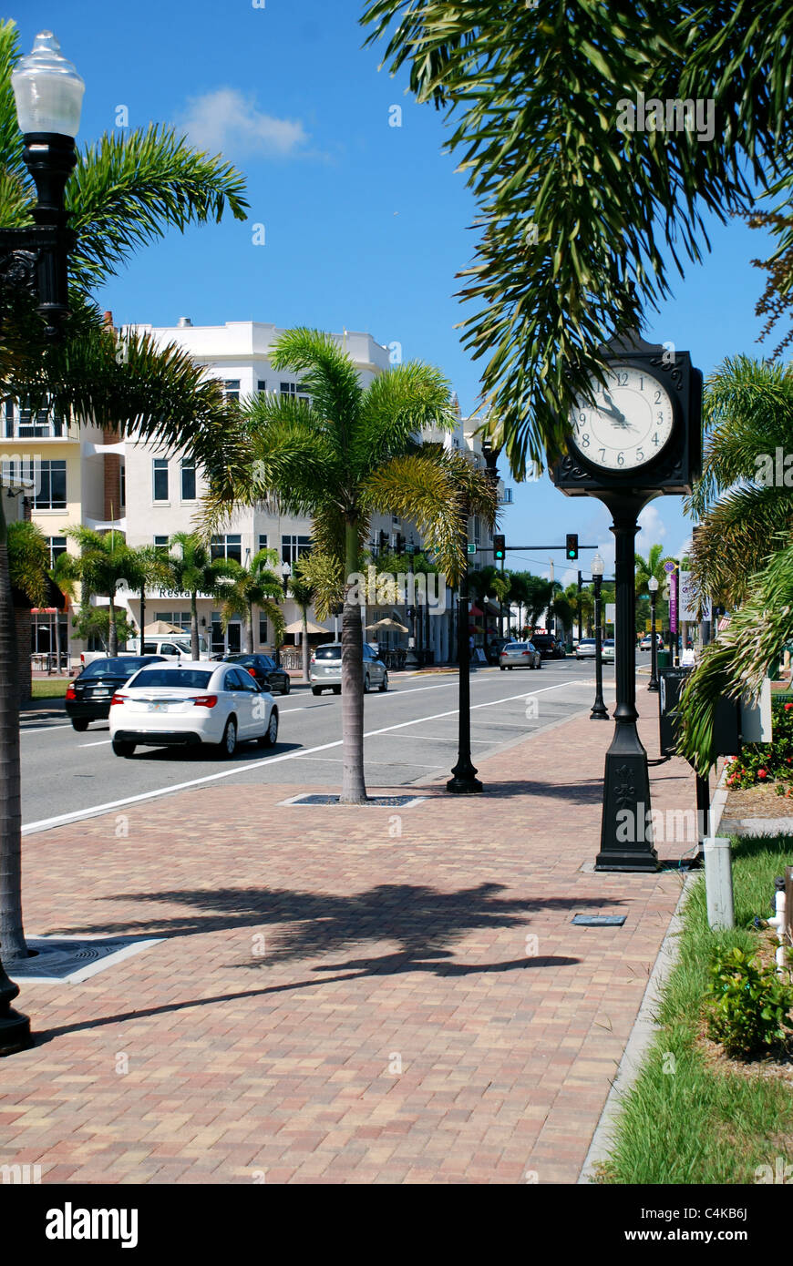 Innenstadt von Punta Gorda, FL. Punta Gorda ist der County Seat von Charlotte County. Stockfoto