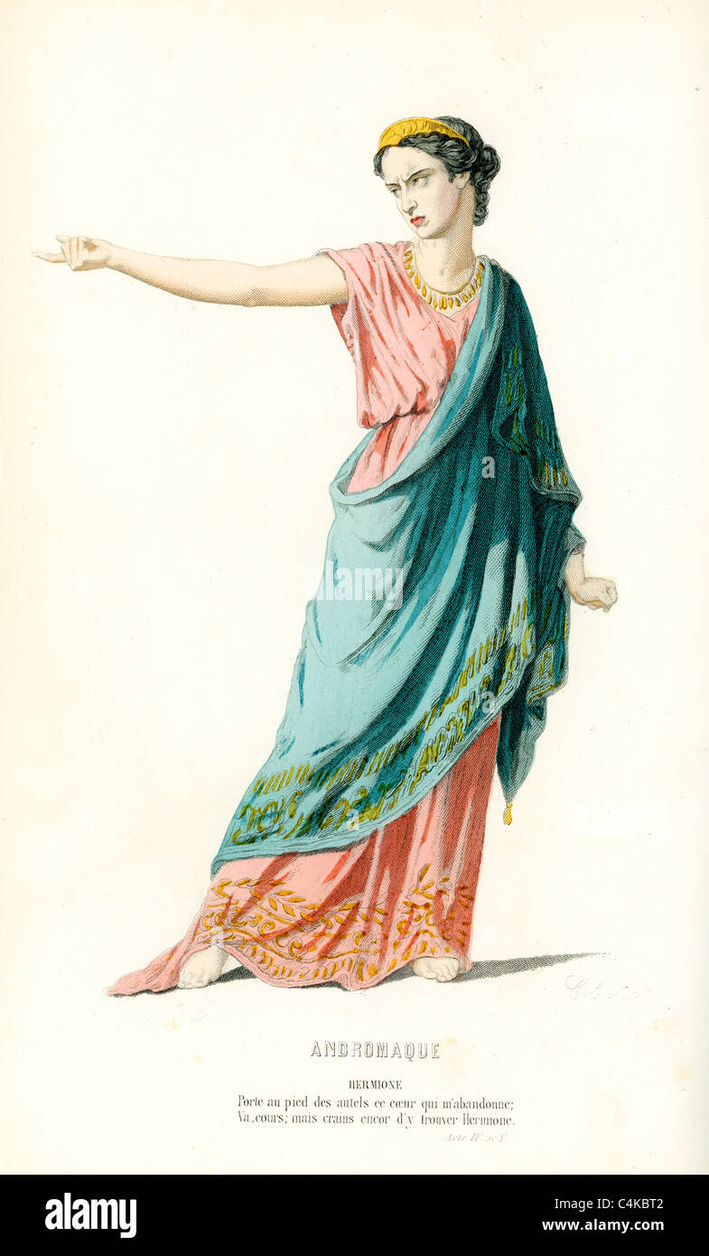 Hermine Tochter des Menelaos und Helena, aus dem Spiel Andromaque von Jean Racine. Stockfoto