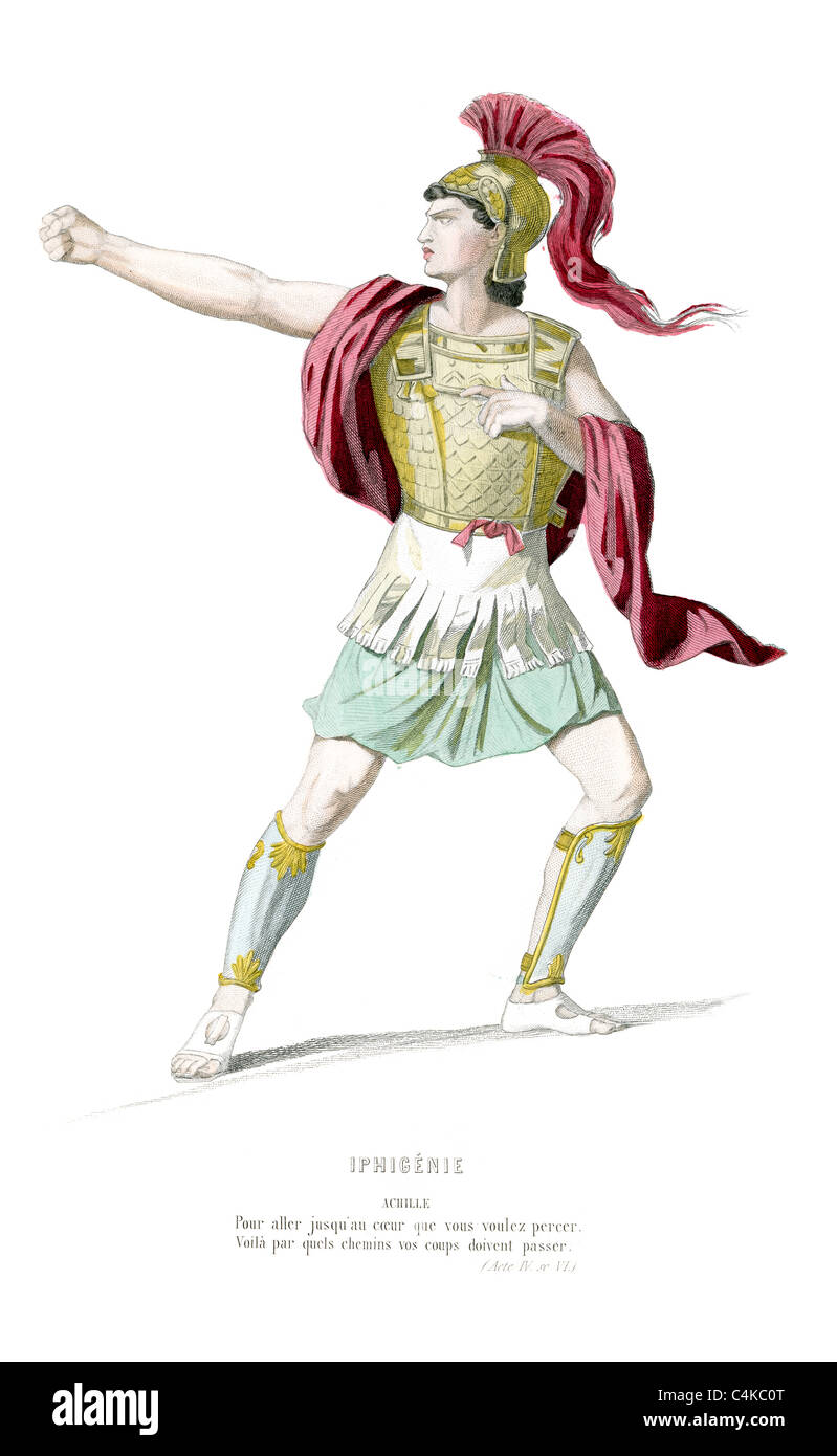 Achilles aus dem Stück Iphigenie von Jean Racine. Stockfoto