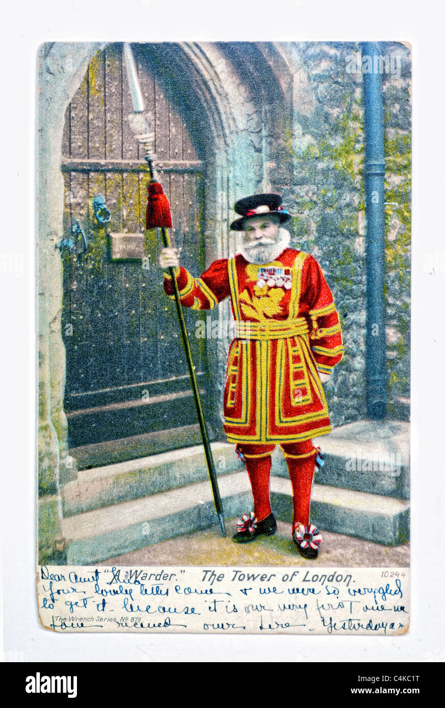 Alte Ansichtskarte der Garde vor Tower of London Stockfoto