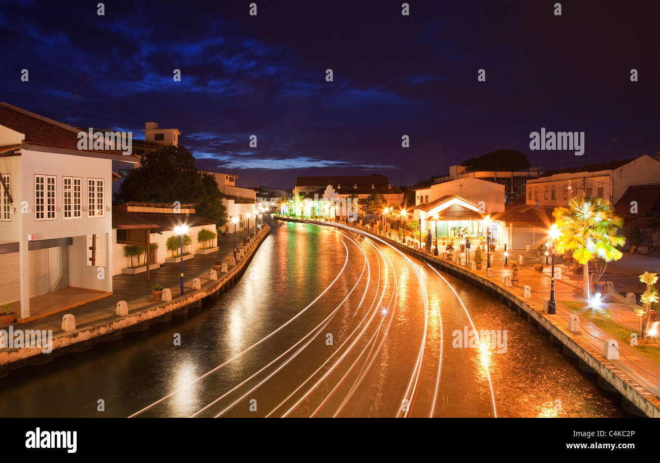 Dämmerung über Melaka, Malaysia Stockfoto