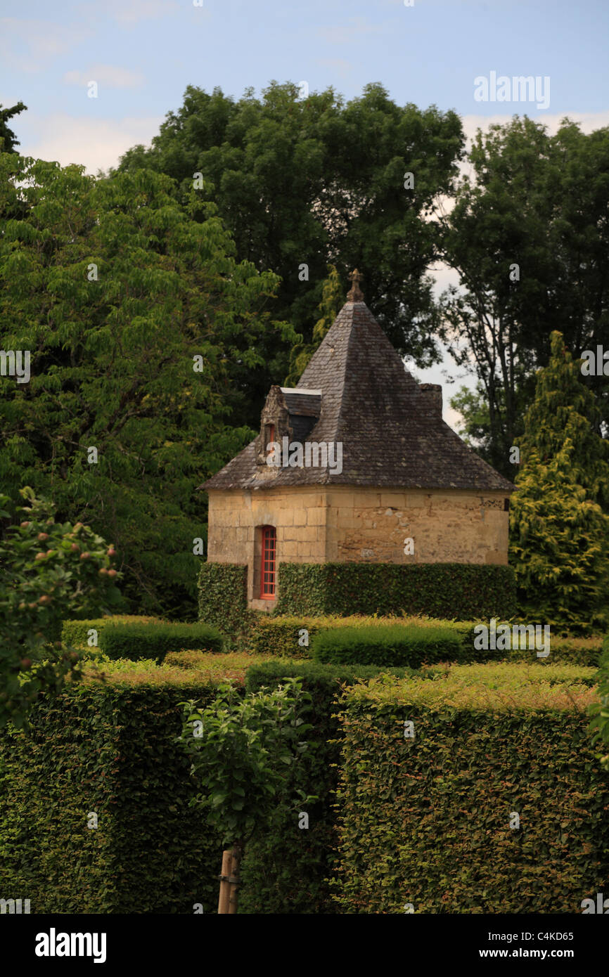 Gärten des Manoir d'Erignac Salignac Dordogne Perigord Frankreich Stockfoto