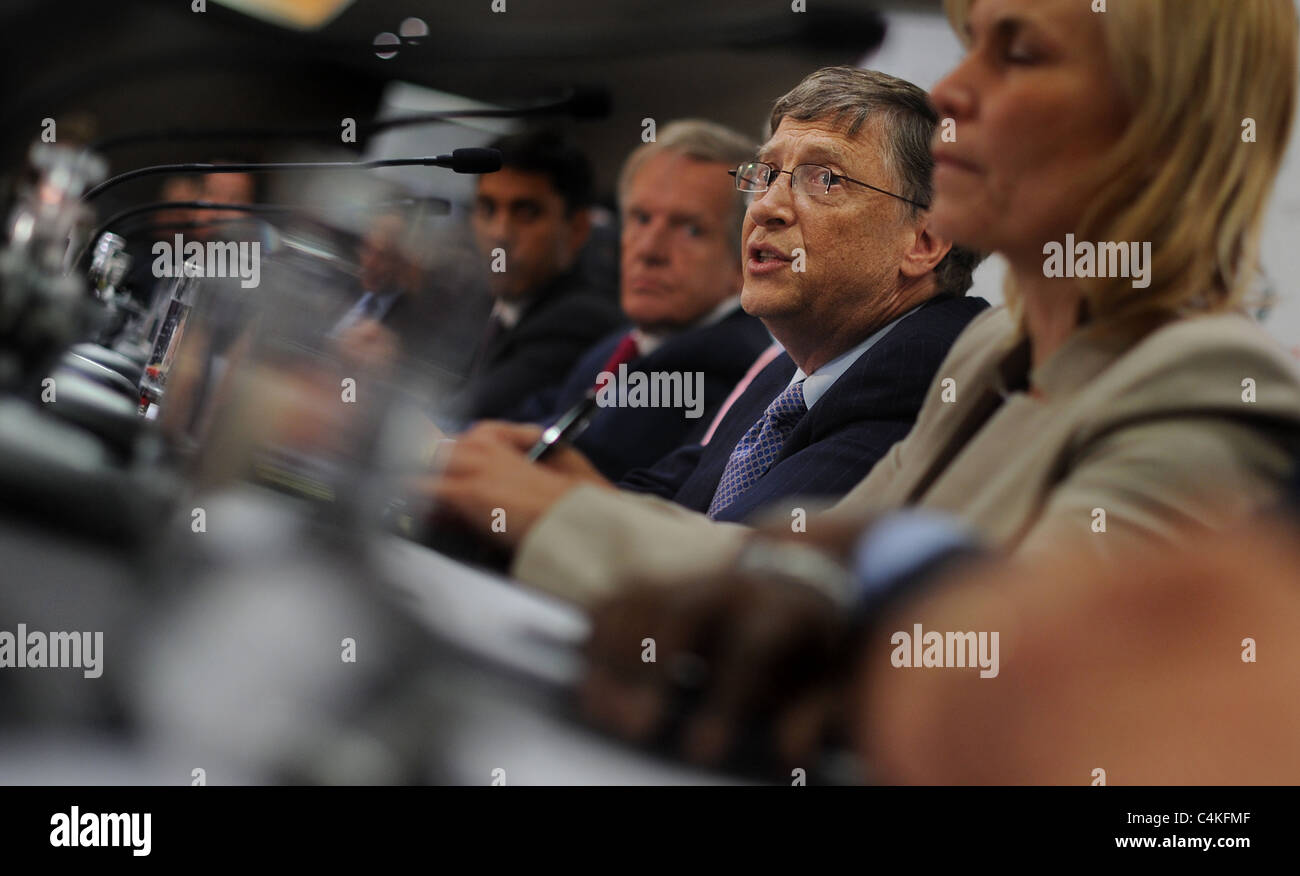 Microsoft Tycoon Bill Gates ist der GAVI-Konferenz in London am 13. Juni 2011 abgebildet. Stockfoto