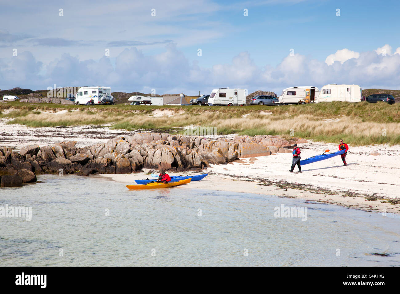 Fidden Bauernhof Campingplatz; Fionnhort; Mull; Schottland Stockfoto