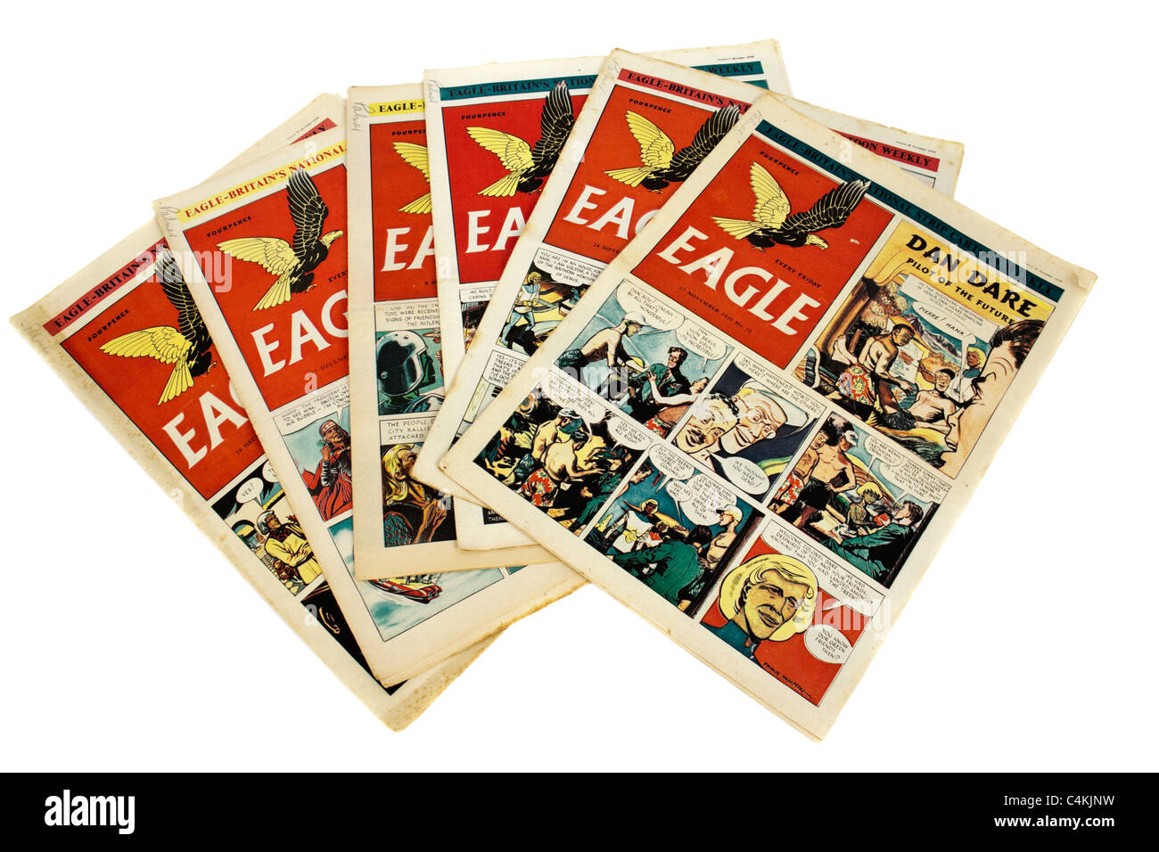 Sammlung von original Vintage 1950 britische "Adler"-Comics, mit Dan Dare Stockfoto