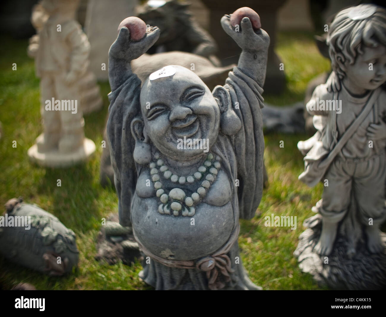 Gartenornament bei Gartenarbeit Schottland, Edinburgh Stockfoto