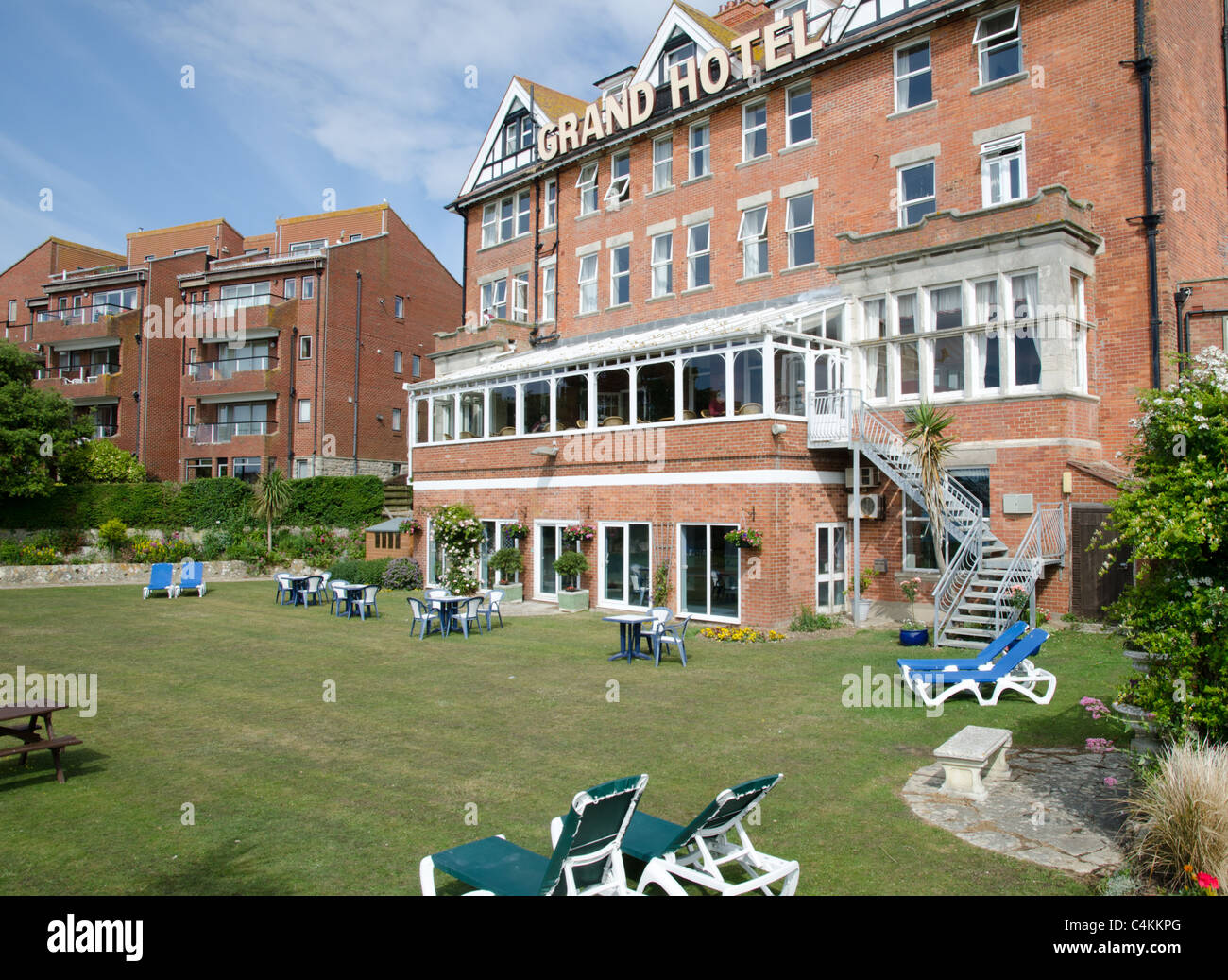 Grand Hotel Garden, Swanage, Dorset, Großbritannien Stockfoto