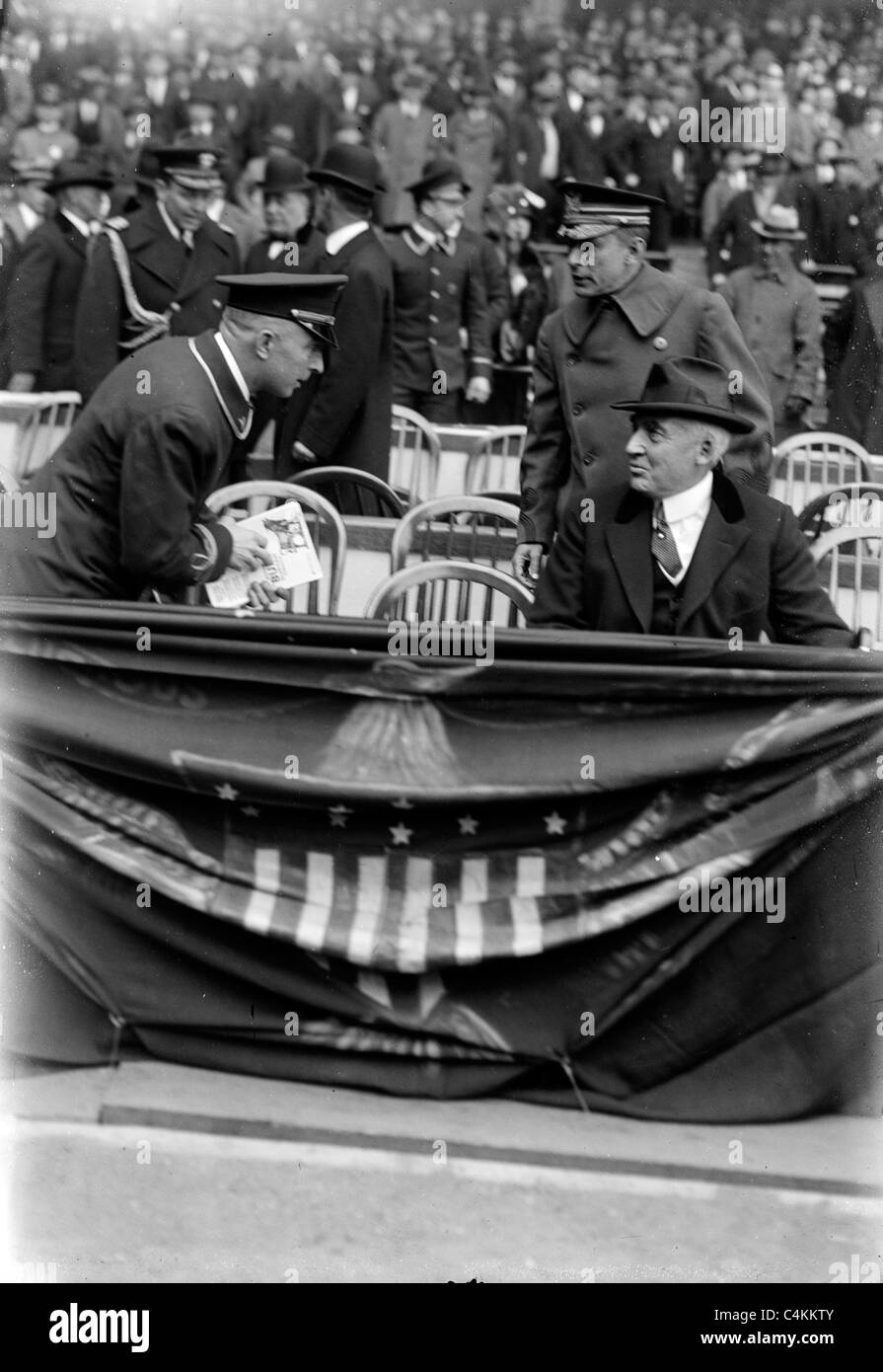 US-Präsident Warren g. Harding im Yankee Stadium. Stockfoto
