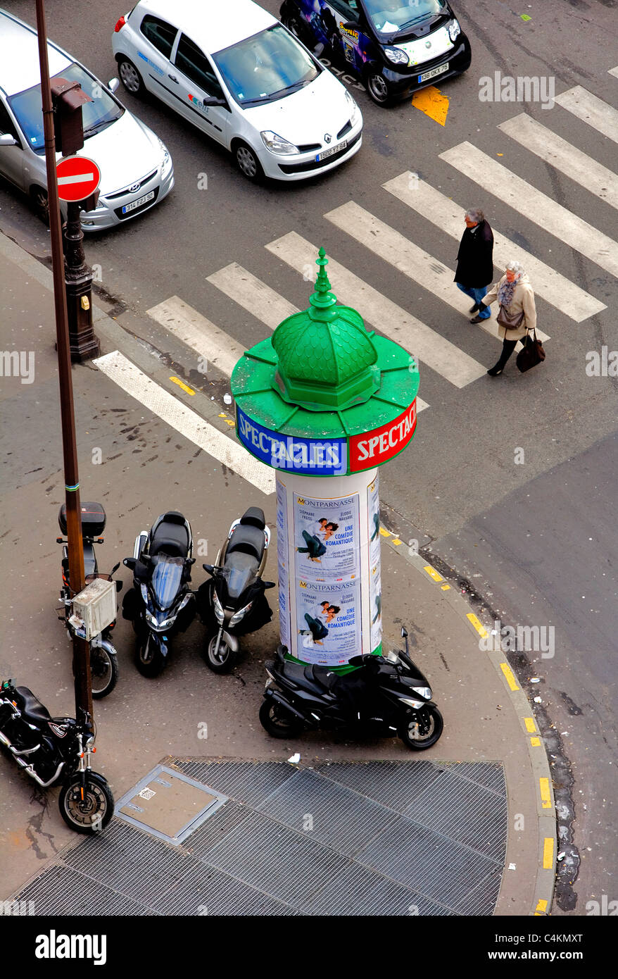 Straßenszene aus Dach der Galerie Lafayette, Paris, Frankreich, Europa Stockfoto