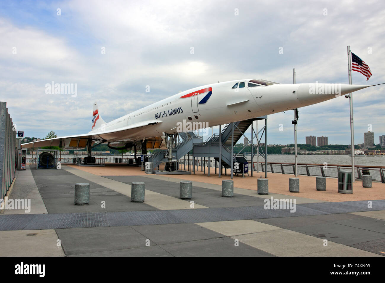 British Airways Concorde Überschall Passagierjet auf dem Display an der
