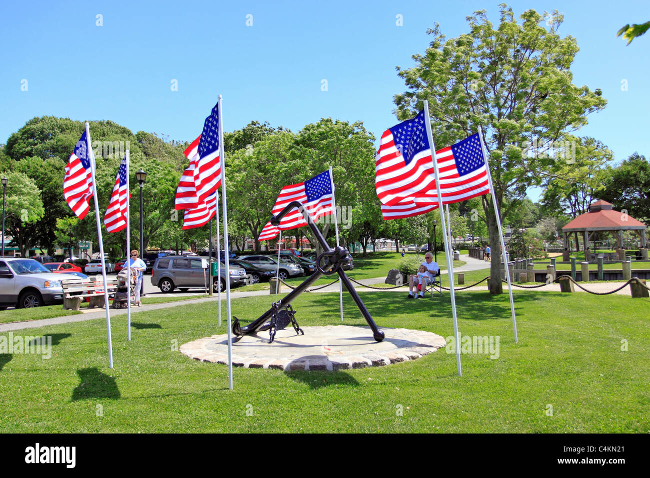 Northport Harbor Park im Dorf von Northport Long Island New York Stockfoto