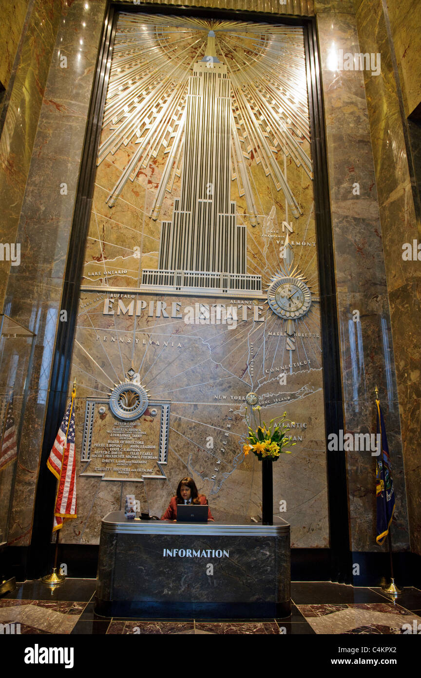 Lobby Im Empire State Building New York City Manhattan
