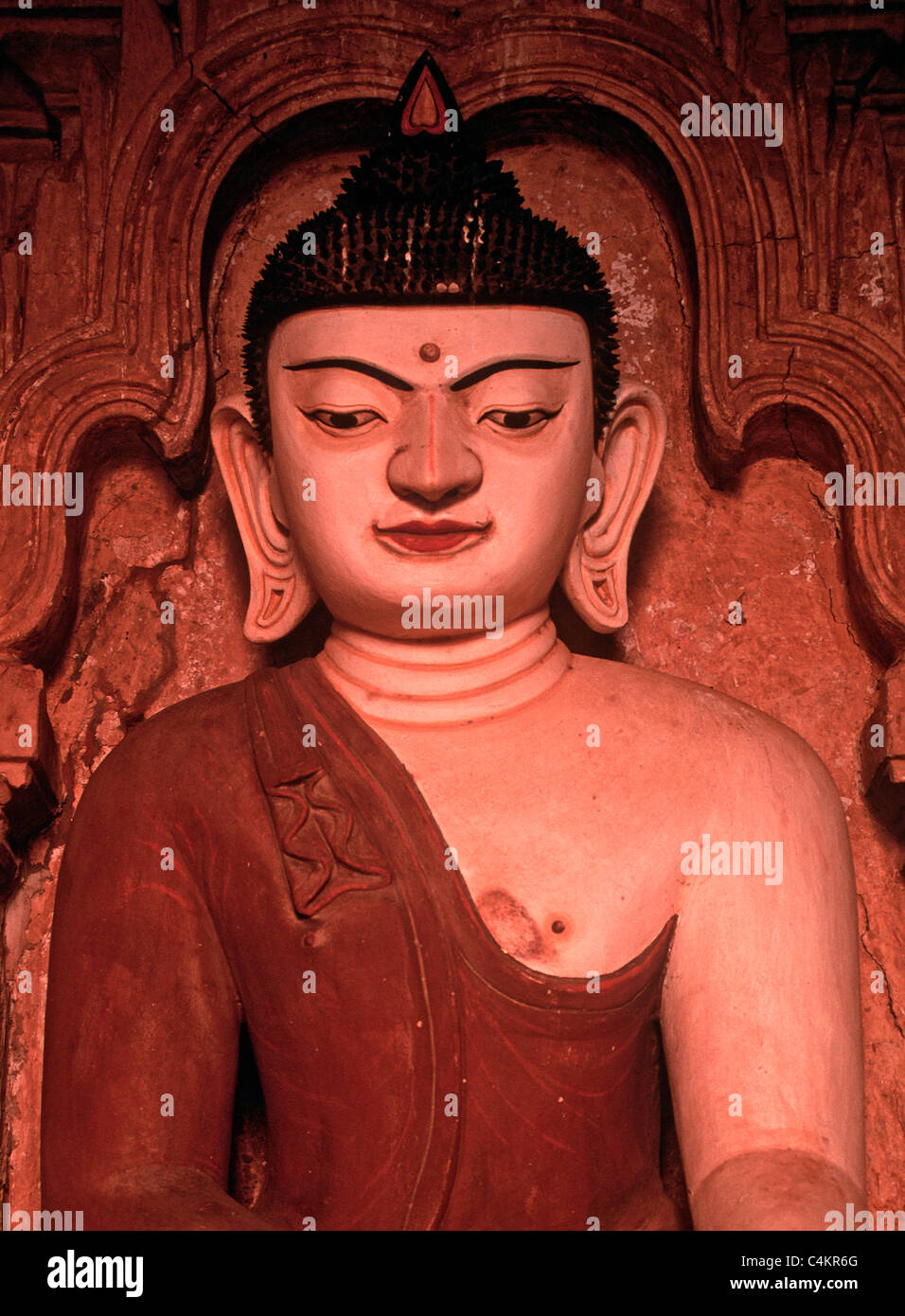 Statue von Buddha, Bagan-Tempel Innern, Myanmar, Burma. Stockfoto