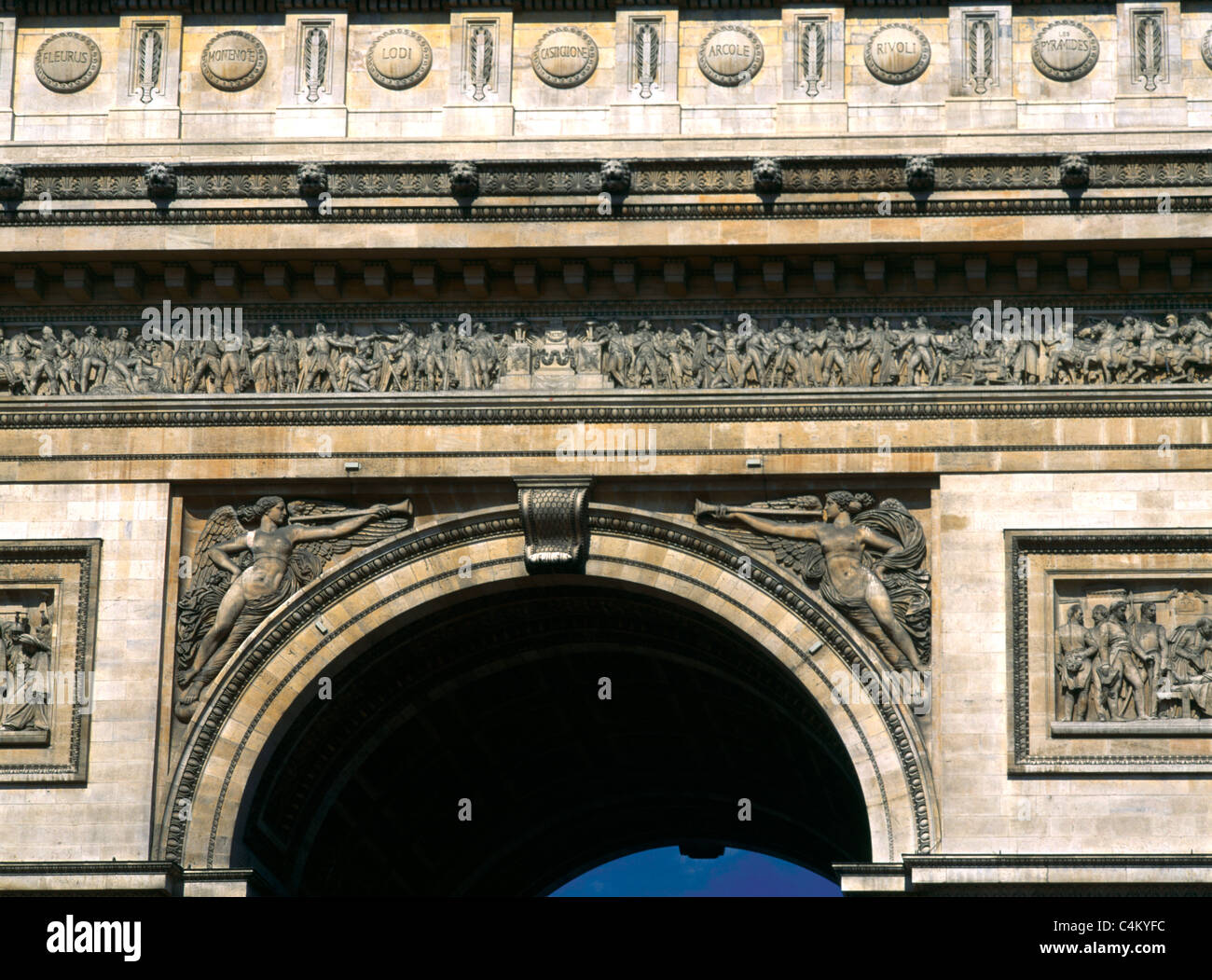 Paris Frankreich Arc De Triomphe Details Stockfoto