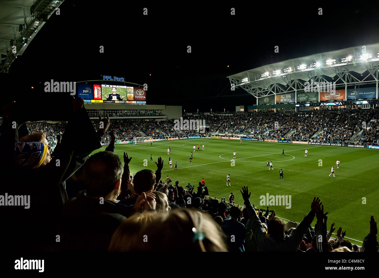 Philadelphia Union-Fans während der MLS-Fußballspiel. Stockfoto