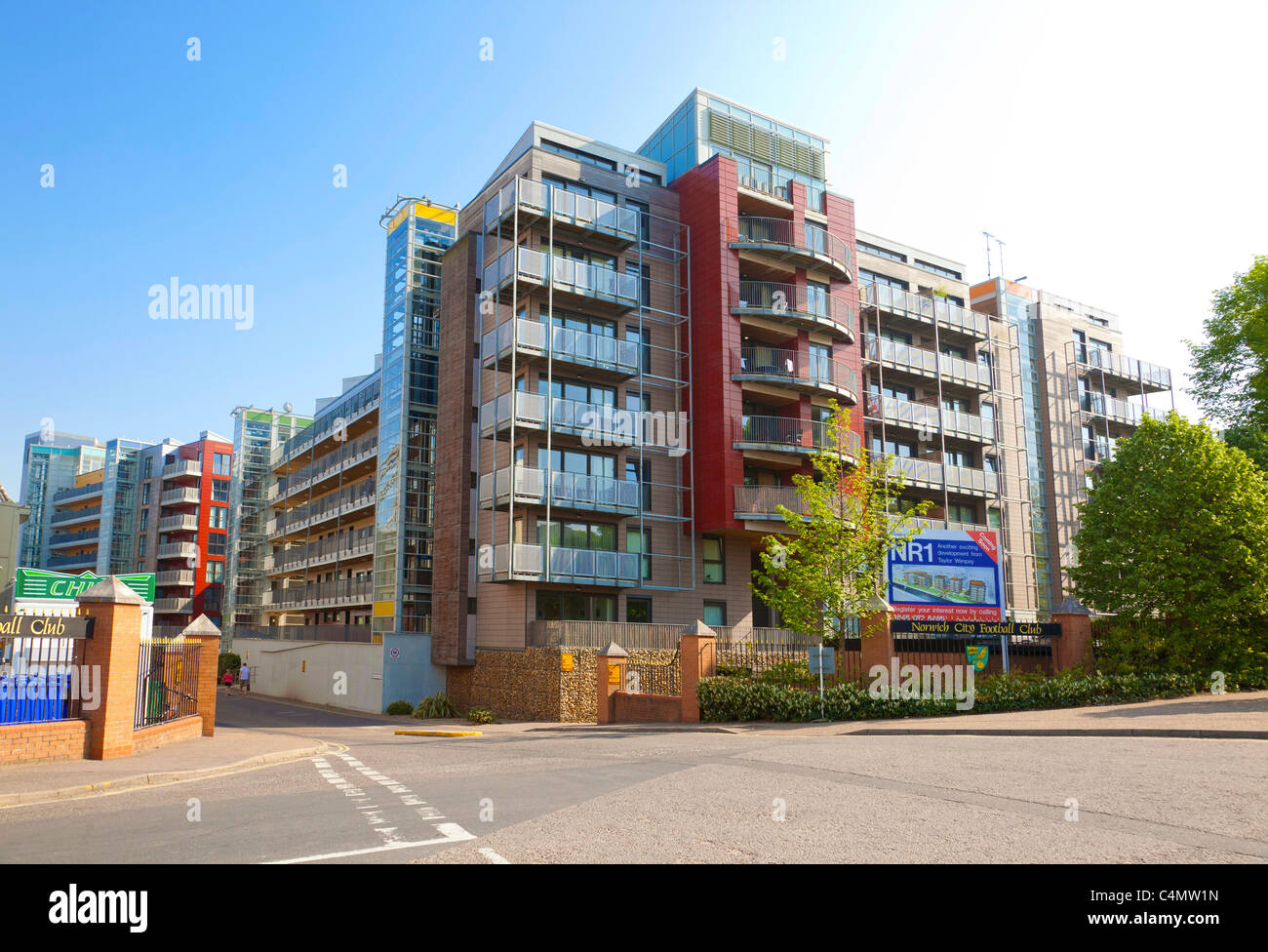NR1 Riverside Heights Apartments in Norwich Stockfoto