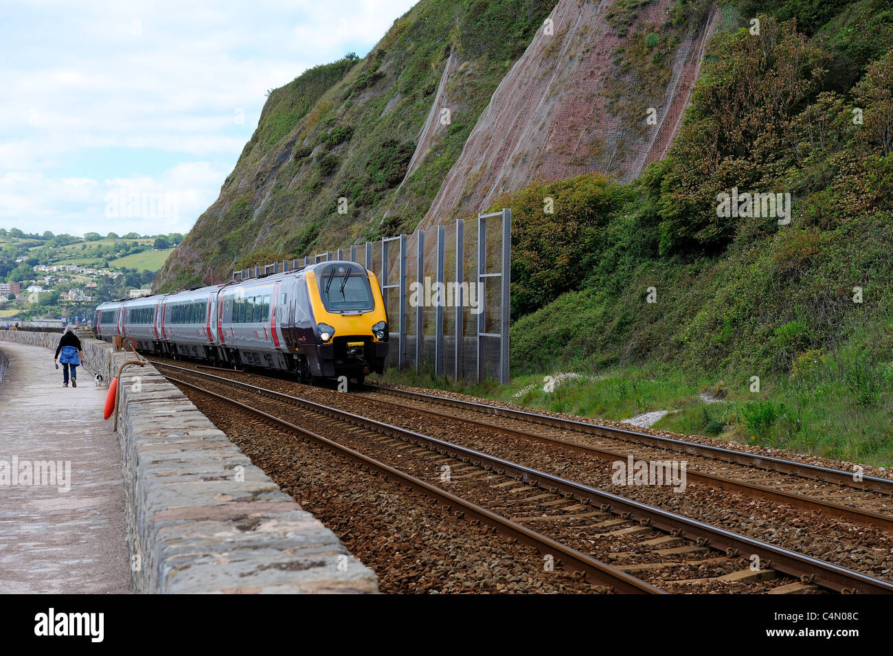 Ein Voyager Zug Teignmouth Devon England uk Stockfoto