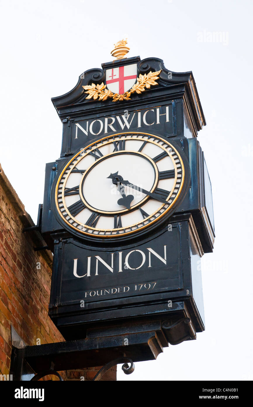 Aviva / Norwich Union clock in Norwich Stockfoto Aviva / Norwich Union clock in Norwich Stockfoto