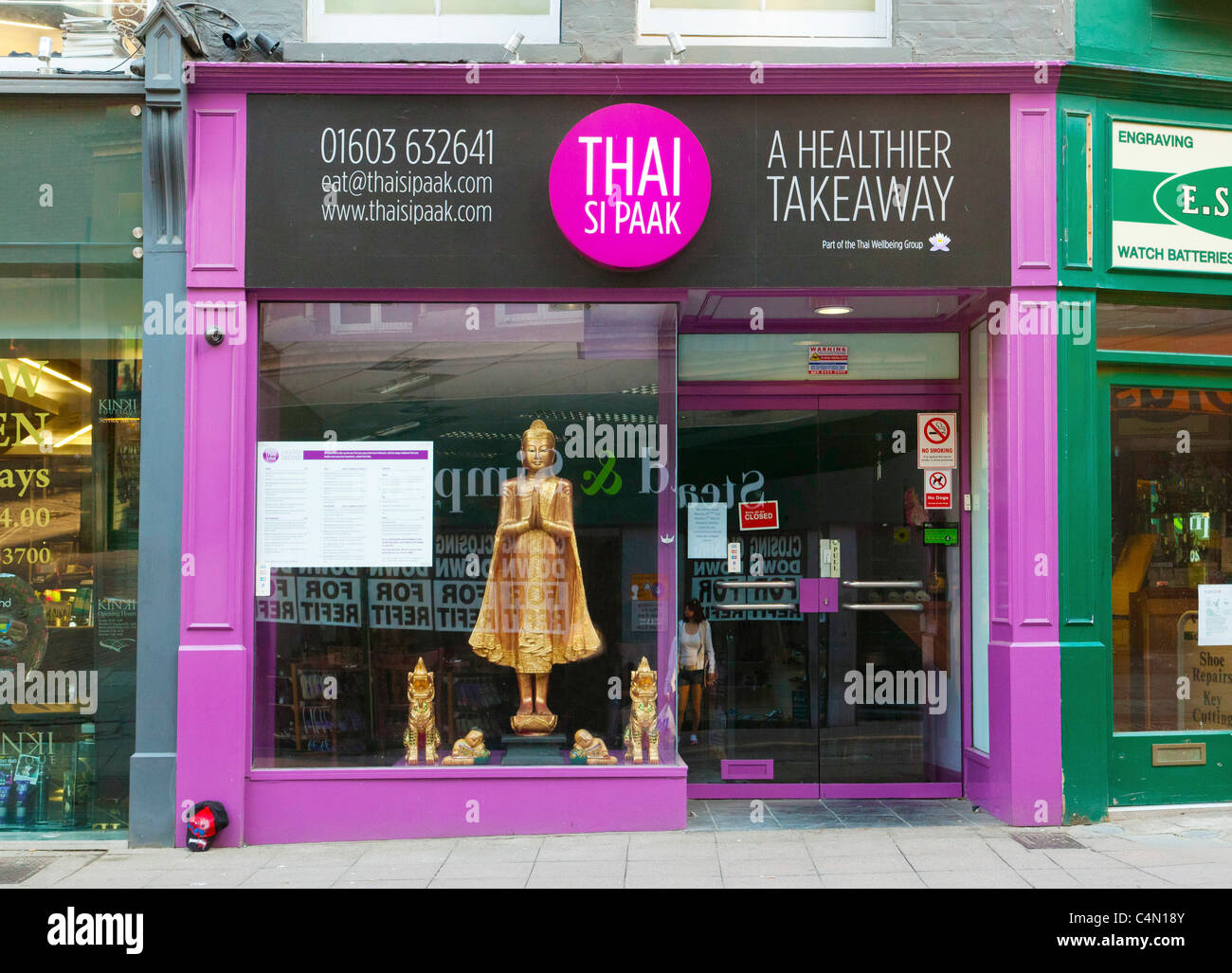 Thai Si Paak Take away Restaurant in Norwich, Großbritannien Stockfoto