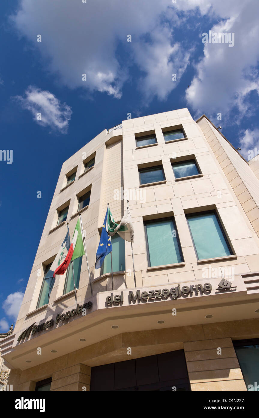 Italienische Banken - Banco del Mezzgiorno, Matera Stockfoto