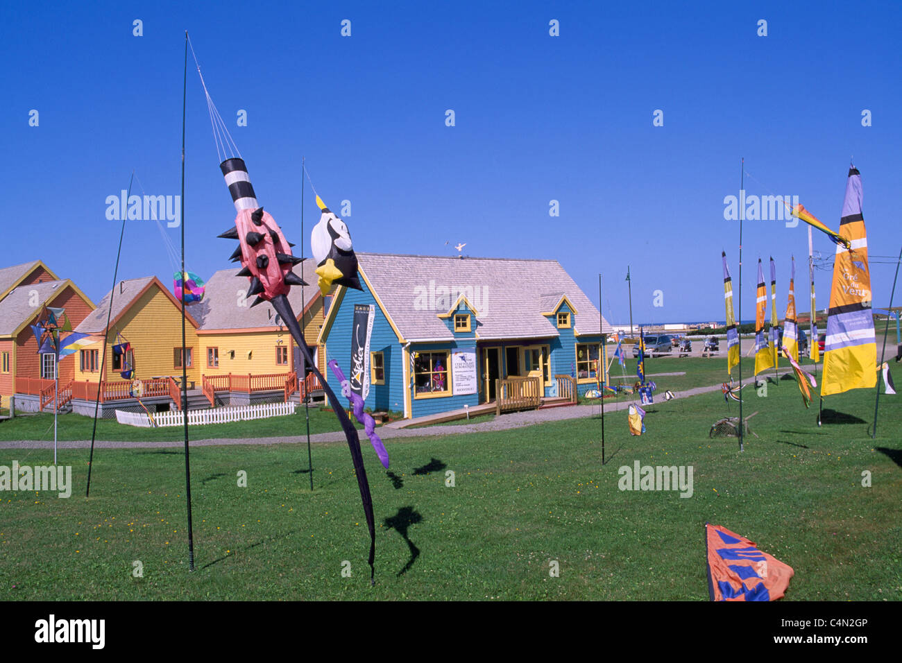 Iles De La Madeleine (Magdalen Islands), Quebec (Kanada) - Place du Marche in l ' Anse de l ' Etang-du-Nord, auf der Ile du Cap-Aux-Meules Stockfoto