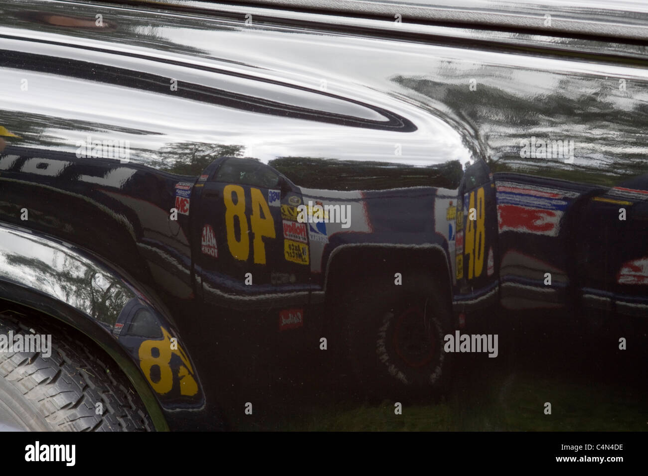 Reflexion auf der Seite benutzerdefinierte Oldtimer Stockfoto