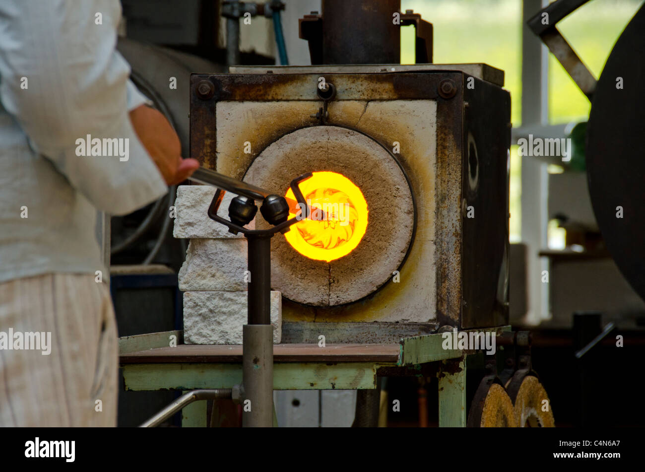 Dänemark, Insel Bornholm Gudhjem. Baltic Sea Glass Workshop. Stockfoto