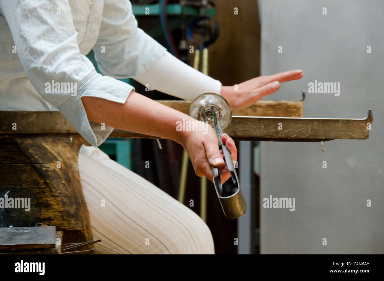 Dänemark, Insel Bornholm Gudhjem. Baltic Sea Glass Workshop. Stockfoto