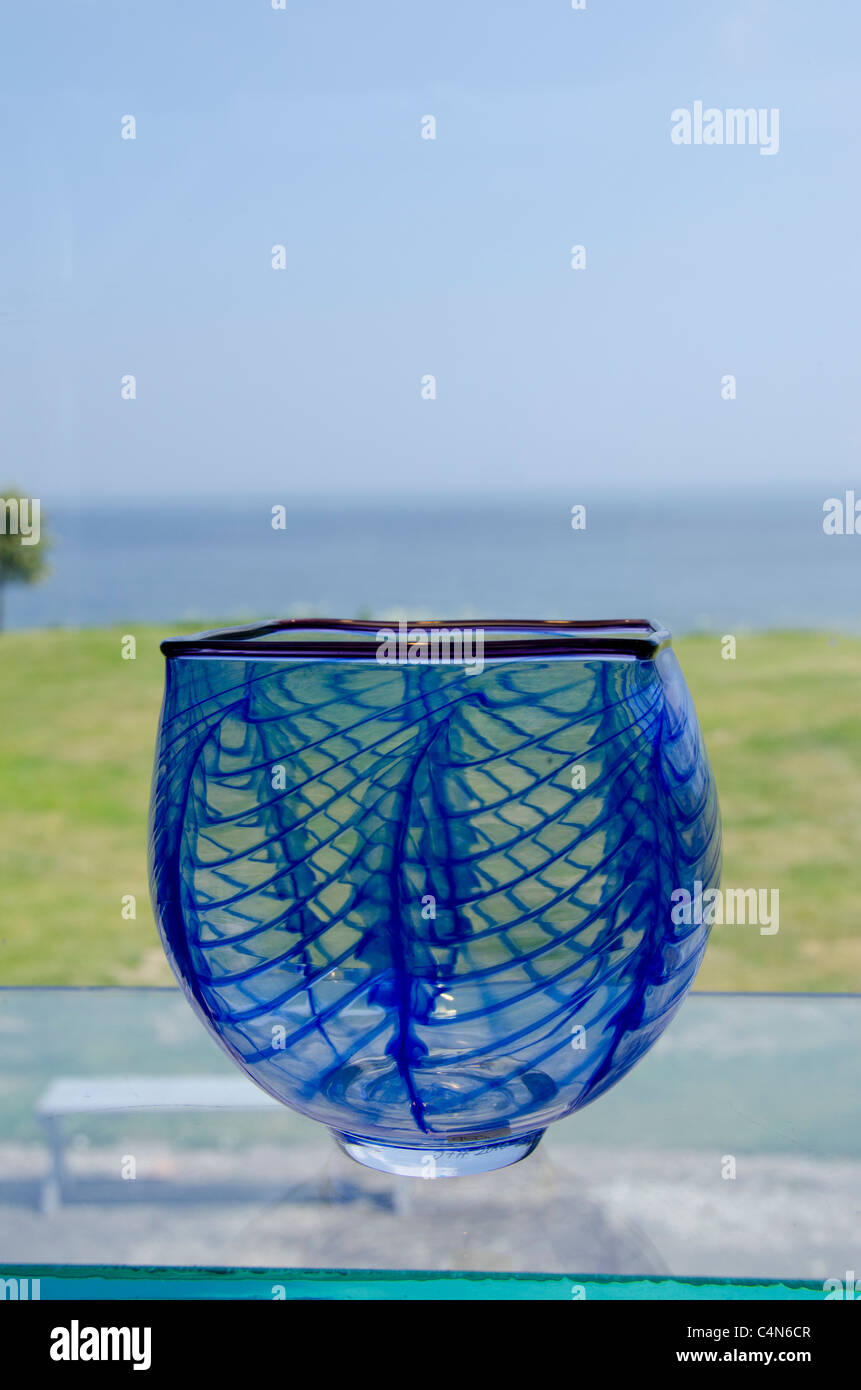 Dänemark, Insel Bornholm Gudhjem. Baltic Sea Glass Workshop. Stockfoto