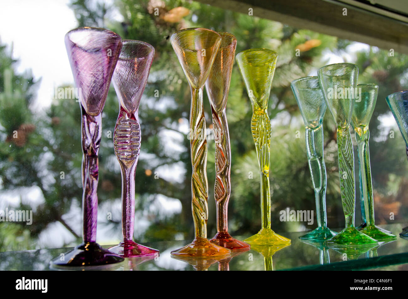 Dänemark, Insel Bornholm Gudhjem. Baltic Sea Glass Workshop. Stockfoto