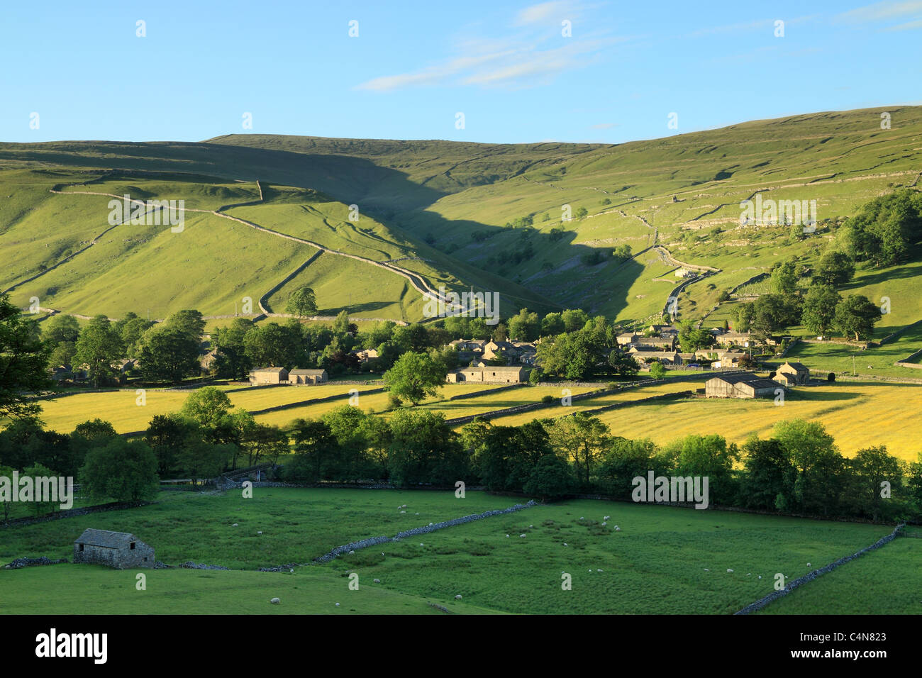 Das Dorf Starbotton, im Upper Wharfedale in den Yorkshire Dales National Park, England Stockfoto