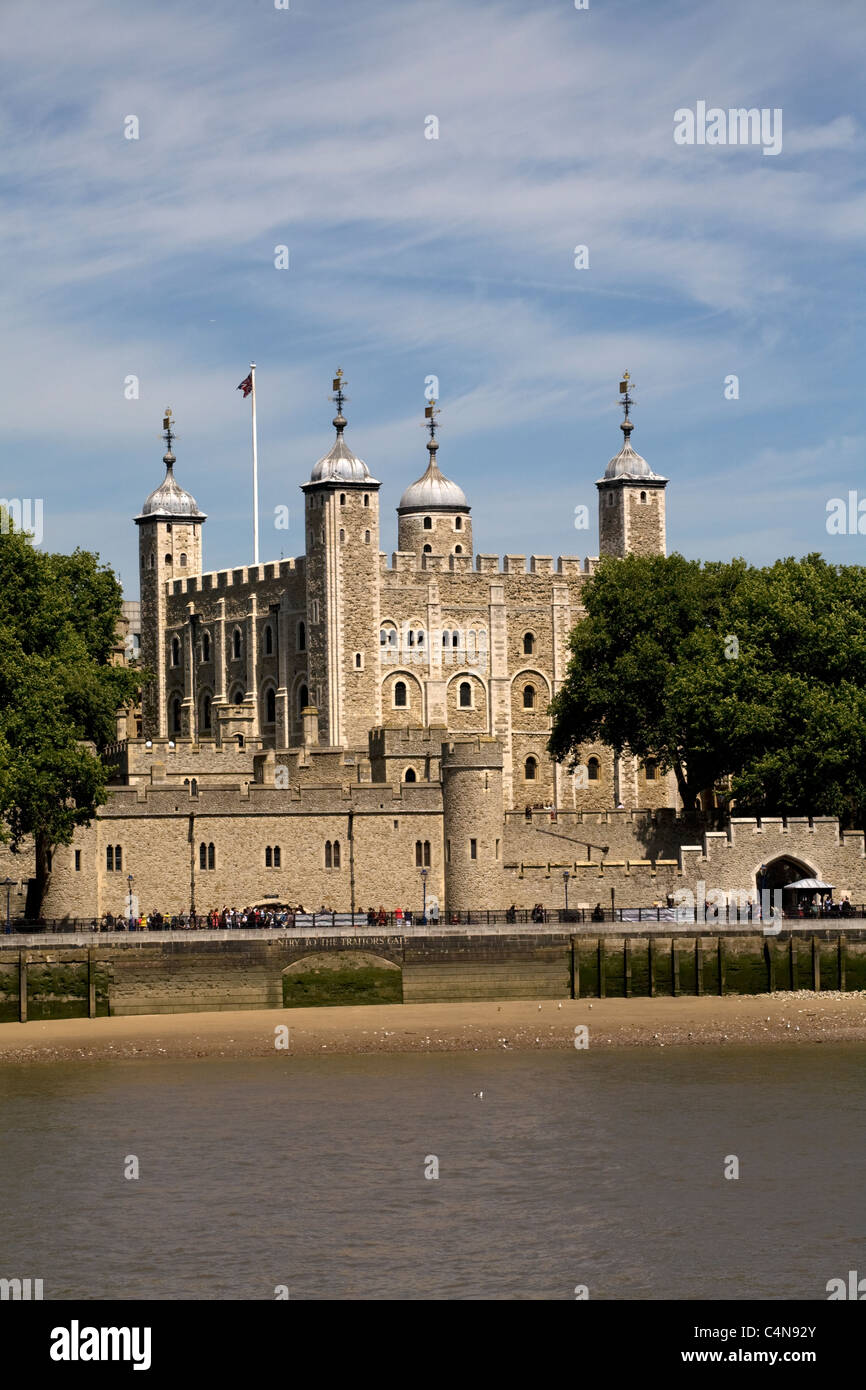 Tower von London & Fluss Themse London england Stockfoto