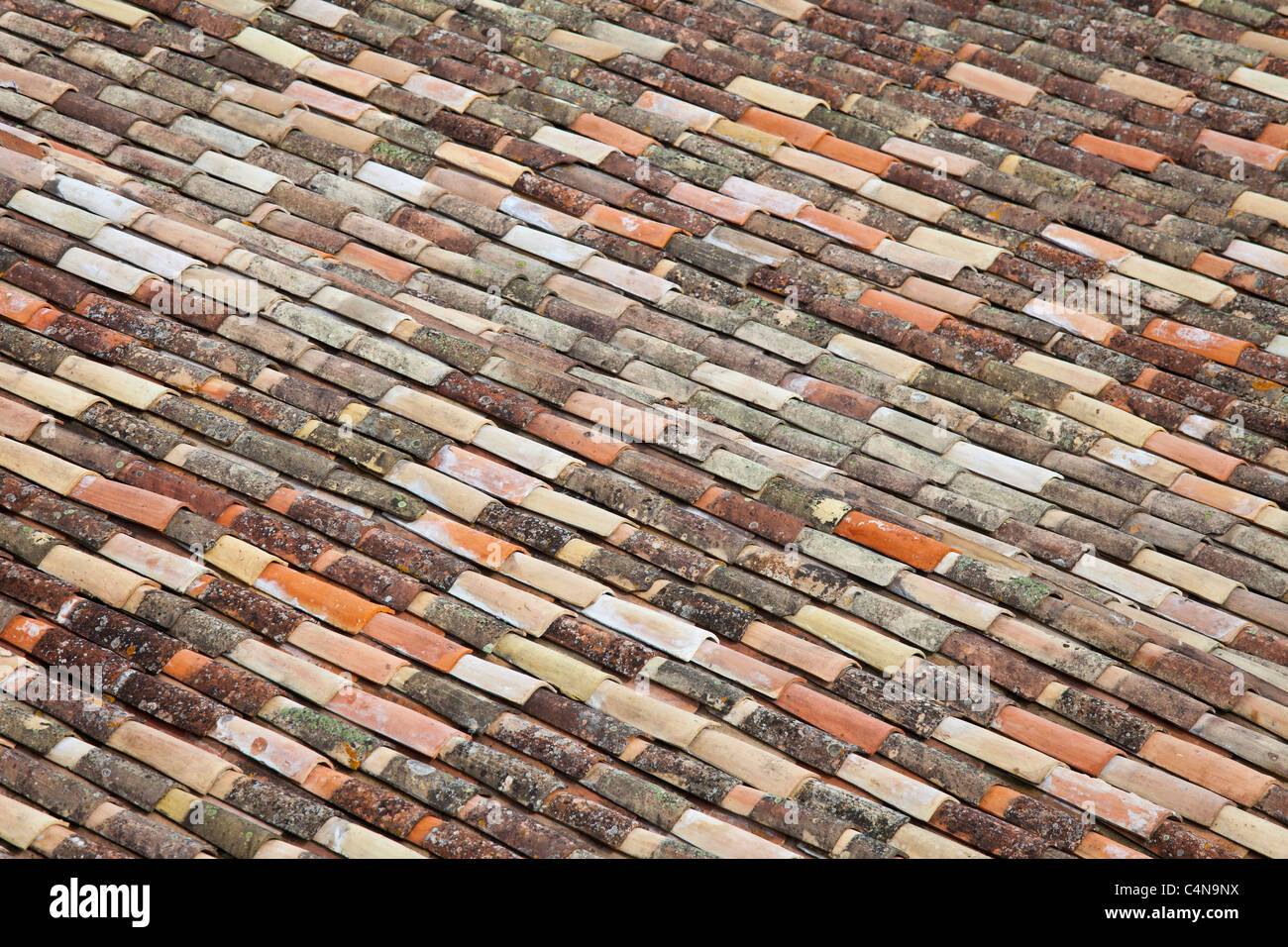 Terrakotta Fliesen Dächer von St. Emilion in der Region Bordeaux, Frankreich Stockfoto