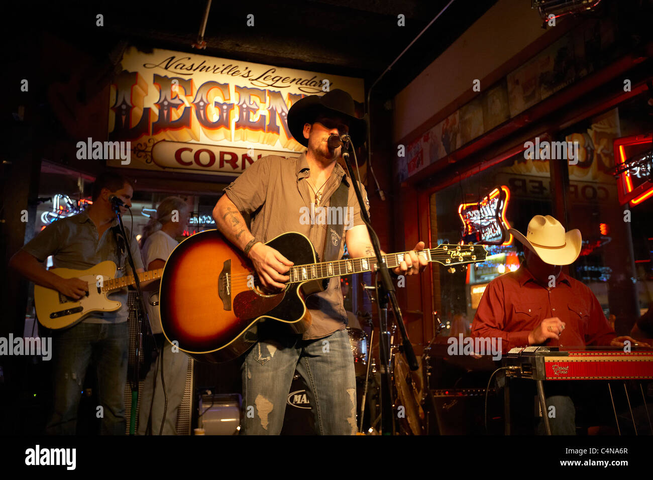 Matt Mason Gewinner des CMT (Country Music Television) führt der nächste Superstar Legenden Ecke Nashville Tennessee Stockfoto
