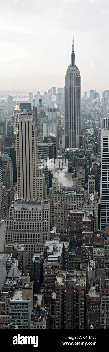 New York City Skyline-Blick vom Rockefeller Center, New York, USA Stockfoto