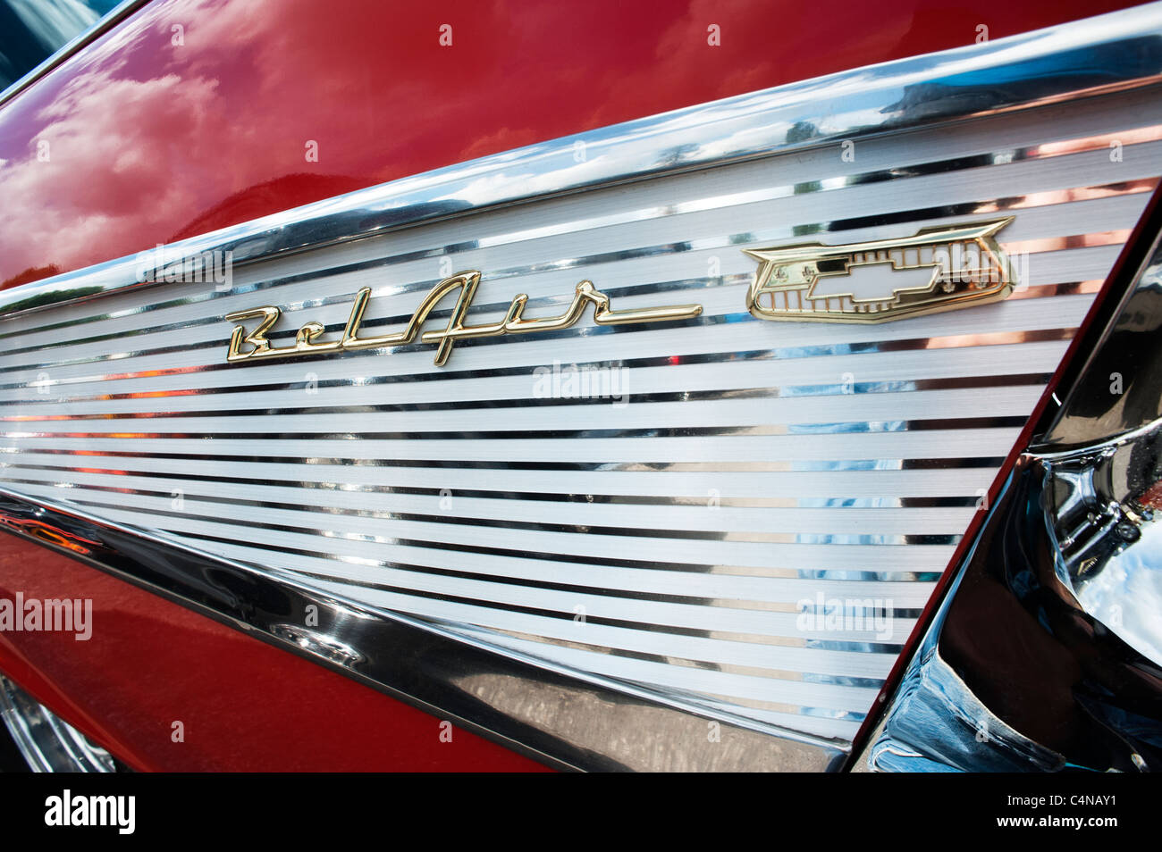 1957 Chevrolet Bel Air. Chevy. Amerikanische Oldtimer. Abstrakt Stockfoto