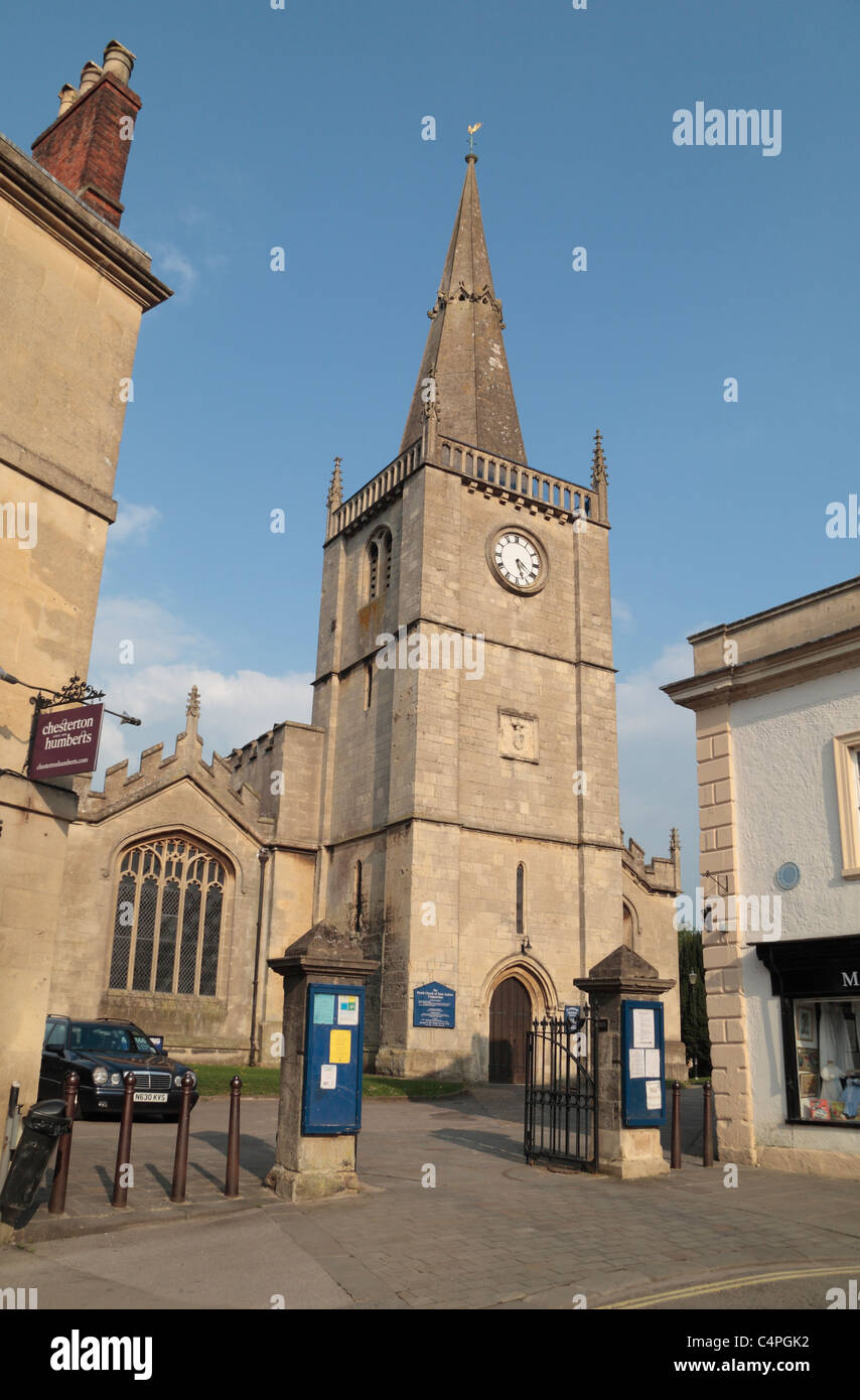 Die Pfarrkirche St. Andreas in Chippenham, Wiltshire, UK. Stockfoto