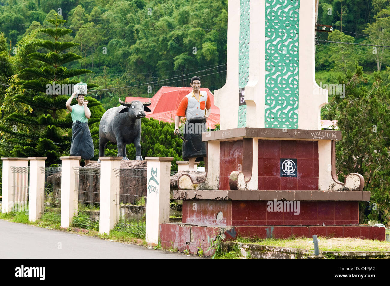 Straße Skulptur Bajawa Flores Indonesien Stockfoto