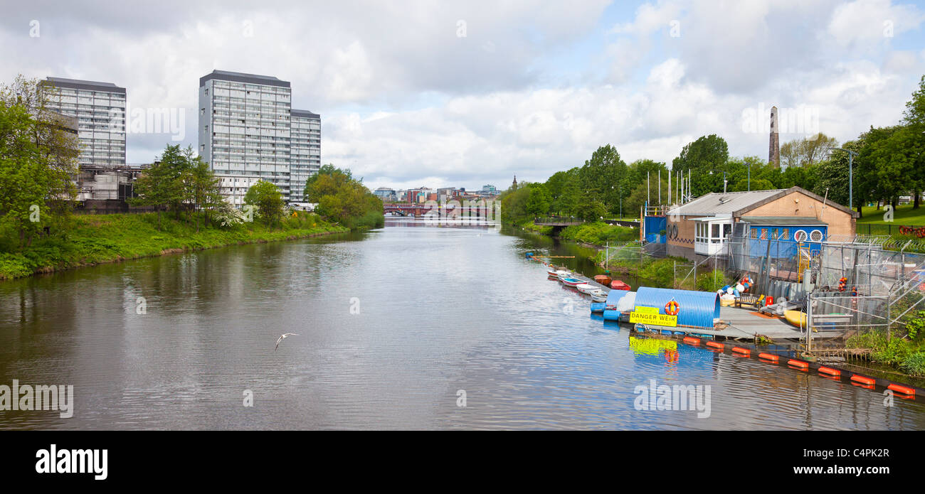 Hauptsitz in Glasgow Green von Glasgow humane Gesellschaft, Prävention, Rettung und Wiederherstellung Gruppe auf den Fluss Clyde in 1790. Stockfoto