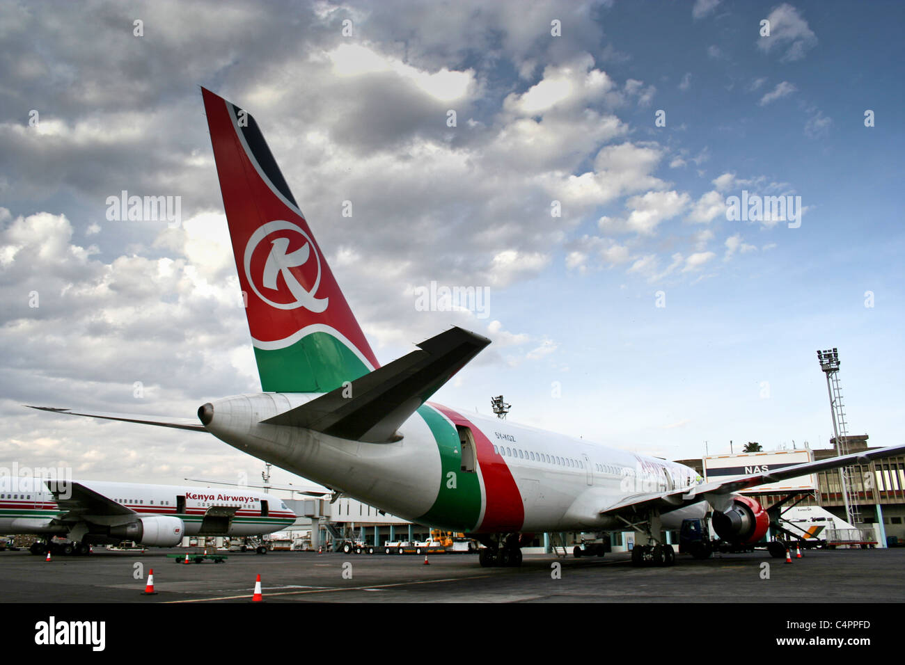 Kenya Airways Flugzeug Livree Logo Nairobi Flughafen Stockfoto