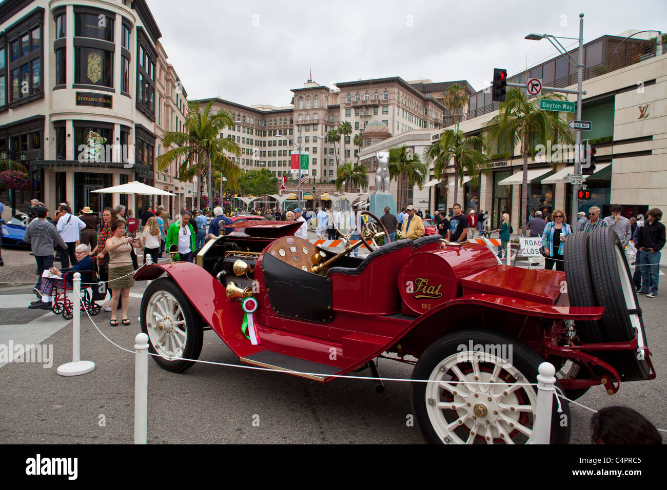 Eine antike Fiat Automobil 2011 Rodeo Drive Concours Stockfoto