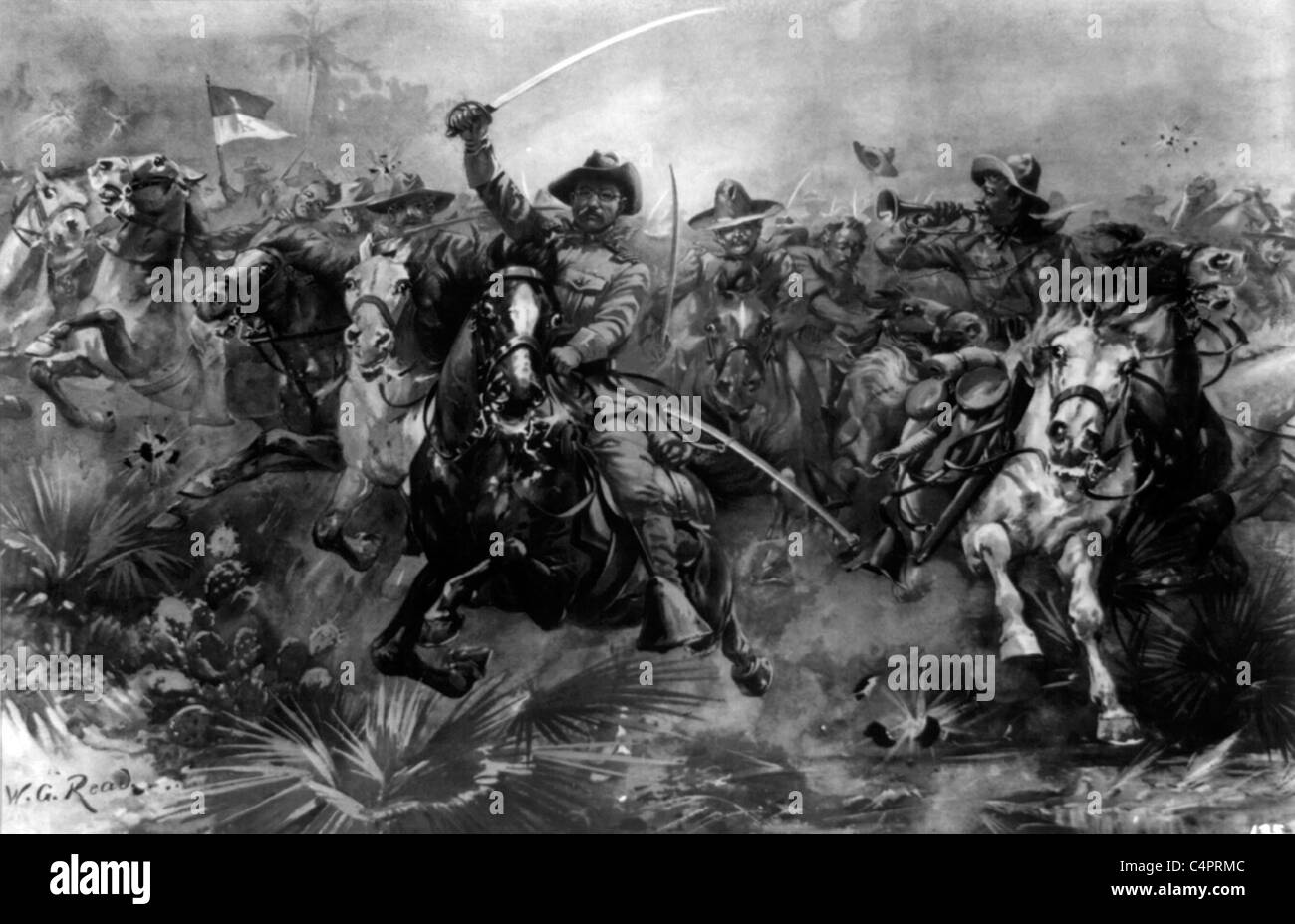 Präsident Theodore Roosevelt und Rough Riders Stockfoto