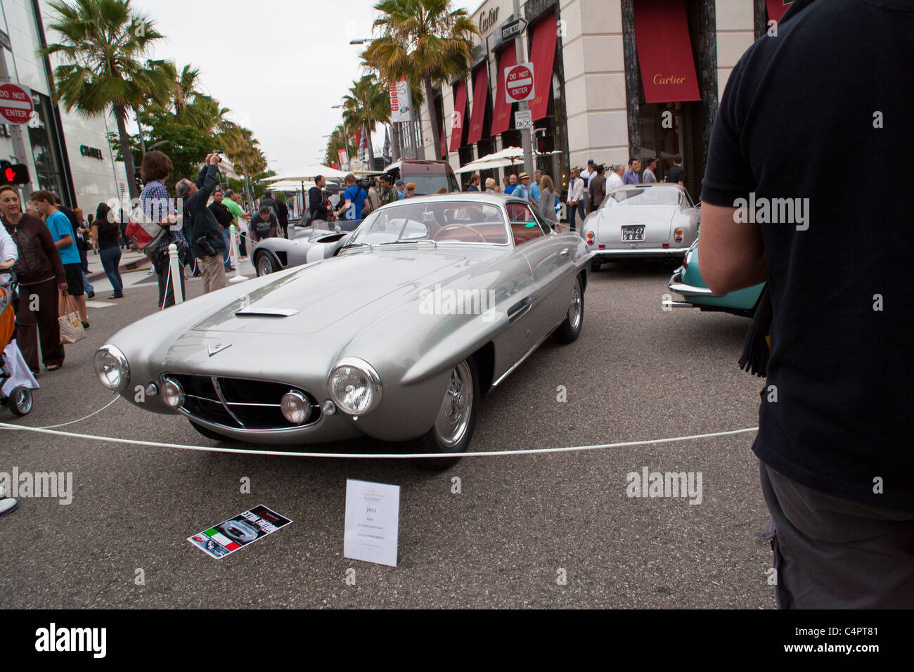 Ein 1953 Fiat 8V Ghia Überschall ersten Platz Gewinner 2011 Rodeo Drive Concours Stockfoto