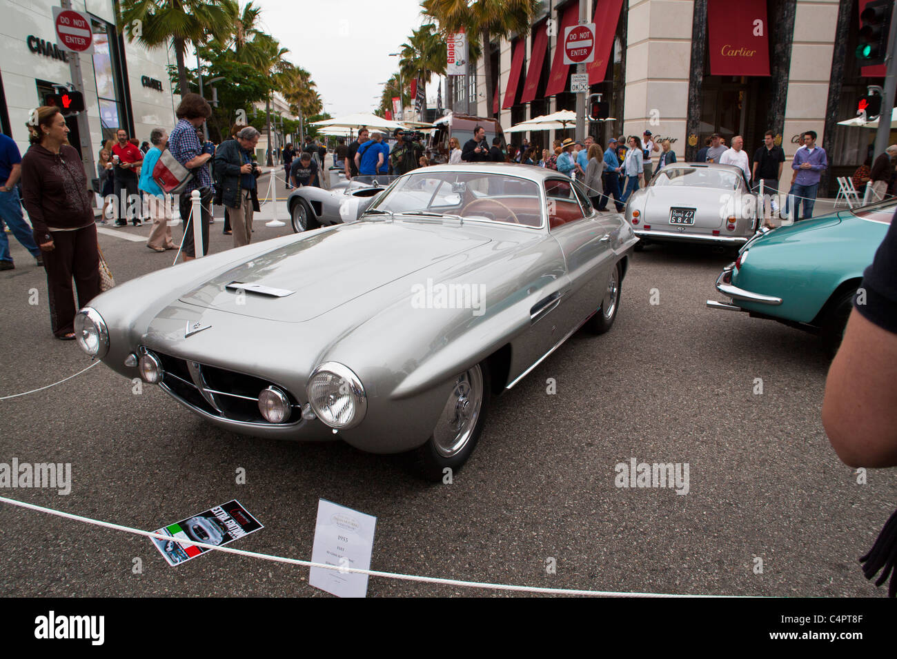 Ein 1953 Fiat 8V Ghia Überschall ersten Platz Gewinner 2011 Rodeo Drive Concours Stockfoto