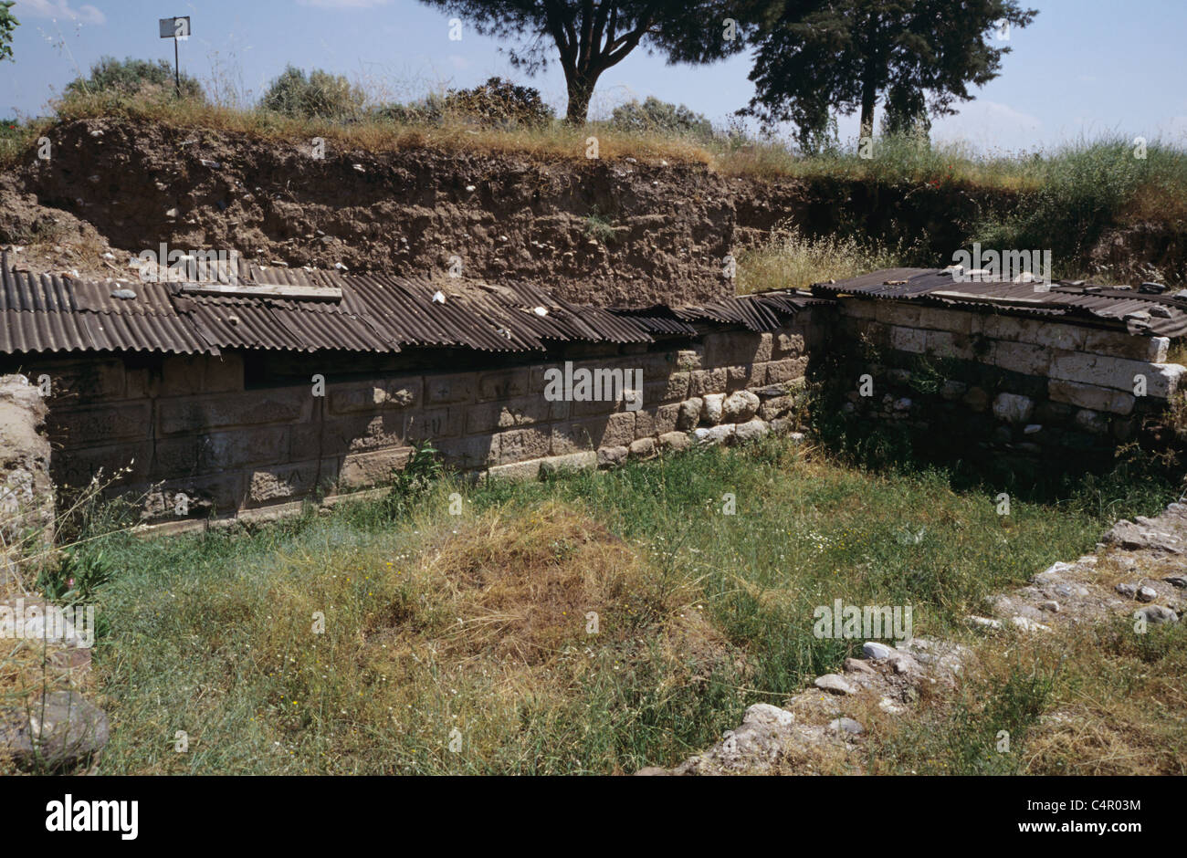 Vor kurzem ausgegraben lydischen Wand, Sardes, Türkei 000527 1928 Stockfoto