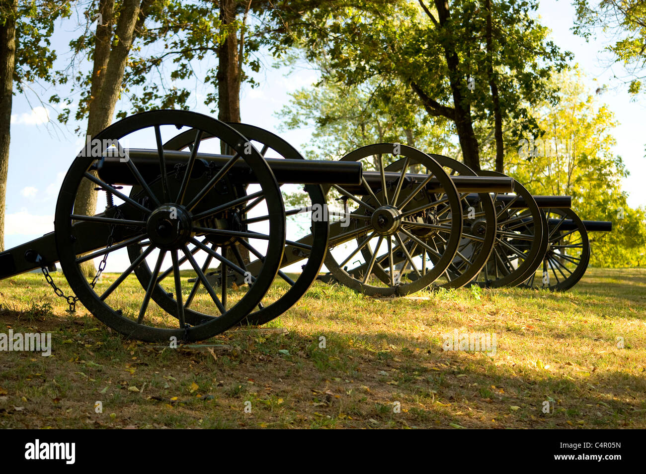 Kanonen auf Bolivar Höhen Schlachtfeld bei Harpers Ferry, West Virginia Stockfoto
