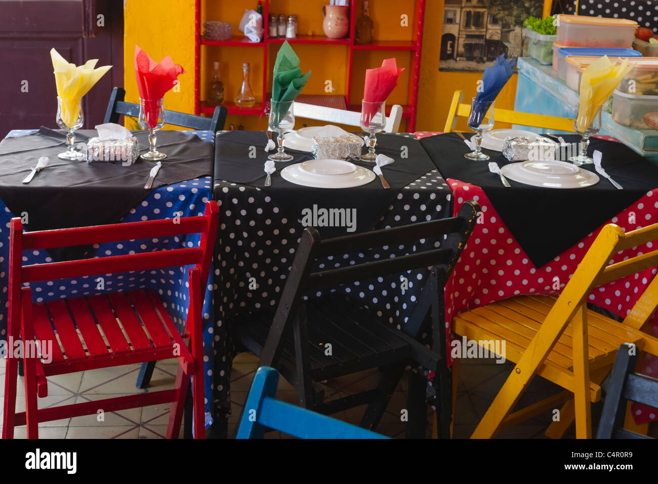 Restaurant, Colonia del Sacramento (Hertiage der UNESCO berühmt für seine Altstadt), Uruguay Stockfoto