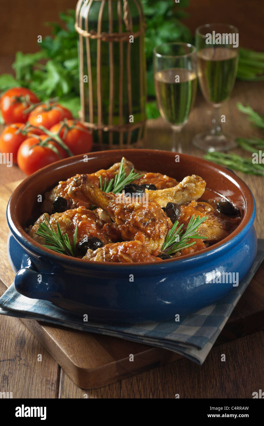 Chicken Cacciatore italienisches Essen Stockfoto
